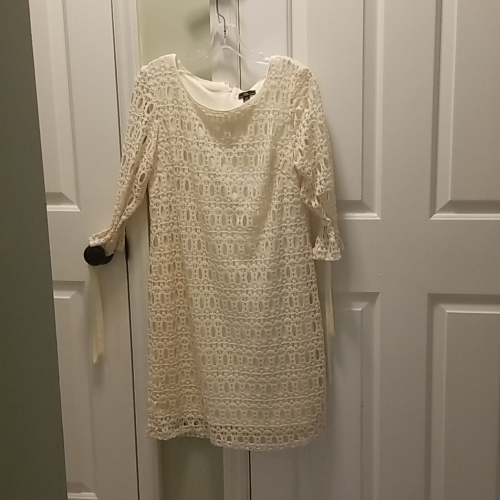Cream Knee Length Dress